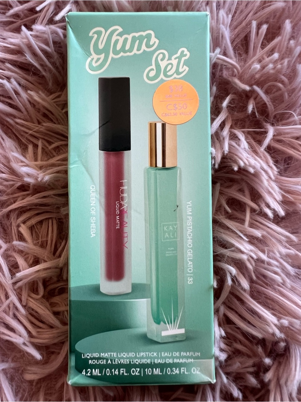 Yum Set Huda Matte Liquid Lipstick/ Kay Ali Pastacio Gelato